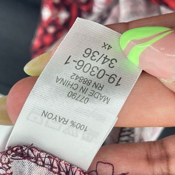 Chelsea Studio Boho Stripe Hi-Low Henley Tunic Top 4X 34/36 NWT Button Front - Picture 12 of 15